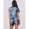 image:imageANRABESS Rompers for Women Summer 2026 Casual Dressy One Piece Tshirt Short Pants Jumpsuit Beach Vacation Outfit ClothesTie Dye Space