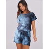 image:imageANRABESS Rompers for Women Summer 2026 Casual Dressy One Piece Tshirt Short Pants Jumpsuit Beach Vacation Outfit ClothesTie Dye Space