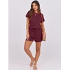 image:imageANRABESS Rompers for Women Summer 2026 Casual Dressy One Piece Tshirt Short Pants Jumpsuit Beach Vacation Outfit ClothesWine Red