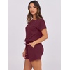 image:imageANRABESS Rompers for Women Summer 2026 Casual Dressy One Piece Tshirt Short Pants Jumpsuit Beach Vacation Outfit ClothesWine Red