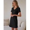 image:imageANRABESS Summer Dress for Women 2026 Vacation Clothes Short Sleeve V Neck Casual WrinkleFree T Shirt Sundress Travel HolidayBlack
