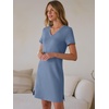 image:imageANRABESS Summer Dress for Women 2026 Vacation Clothes Short Sleeve V Neck Casual WrinkleFree T Shirt Sundress Travel HolidayBlue