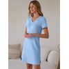 image:imageANRABESS Summer Dress for Women 2026 Vacation Clothes Short Sleeve V Neck Casual WrinkleFree T Shirt Sundress Travel HolidayLight Blue