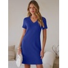 image:imageANRABESS Summer Dress for Women 2026 Vacation Clothes Short Sleeve V Neck Casual WrinkleFree T Shirt Sundress Travel HolidayRoyal Blue