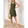 image:imageANRABESS Summer Dresses for Women 2026 Casual Keyhole Sleeveless Beach Cover Up Short Sundress Cruise Outfits Vcation ClothesArmy Green
