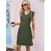 image:imageANRABESS Summer Dresses for Women Casual V Neck Sleeveless Split WrinkleFree Mini Tank Dress Beach Vacation Short SundressArmy Green