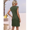 image:imageANRABESS Summer Dresses for Women Casual V Neck Sleeveless Split WrinkleFree Mini Tank Dress Beach Vacation Short SundressArmy Green