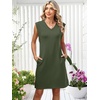 image:imageANRABESS Summer Dresses for Women Casual V Neck Sleeveless Split WrinkleFree Mini Tank Dress Beach Vacation Short SundressArmy Green