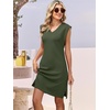 image:imageANRABESS Summer Dresses for Women Casual V Neck Sleeveless Split WrinkleFree Mini Tank Dress Beach Vacation Short SundressArmy Green