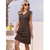 image:imageANRABESS Summer Dresses for Women Casual V Neck Sleeveless Split WrinkleFree Mini Tank Dress Beach Vacation Short SundressBrown