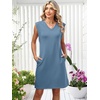 image:imageANRABESS Summer Dresses for Women Casual V Neck Sleeveless Split WrinkleFree Mini Tank Dress Beach Vacation Short SundressGrey Blue