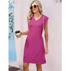 image:imageANRABESS Summer Dresses for Women Casual V Neck Sleeveless Split WrinkleFree Mini Tank Dress Beach Vacation Short SundressHot Pink