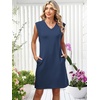 image:imageANRABESS Summer Dresses for Women Casual V Neck Sleeveless Split WrinkleFree Mini Tank Dress Beach Vacation Short SundressNavy Blue