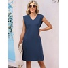 image:imageANRABESS Summer Dresses for Women Casual V Neck Sleeveless Split WrinkleFree Mini Tank Dress Beach Vacation Short SundressNavy Blue