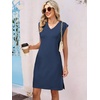 image:imageANRABESS Summer Dresses for Women Casual V Neck Sleeveless Split WrinkleFree Mini Tank Dress Beach Vacation Short SundressNavy Blue