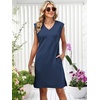 image:imageANRABESS Summer Dresses for Women Casual V Neck Sleeveless Split WrinkleFree Mini Tank Dress Beach Vacation Short SundressNavy Blue