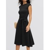 image:imageANRABESS Women Cap Sleeve Cocktail Party Semi Formal Midi Dress 2026 Summer Spring ALine Swing Wedding Guest Vintage DressesBlack