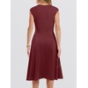 image:imageANRABESS Women Cap Sleeve Cocktail Party Semi Formal Midi Dress 2026 Summer Spring ALine Swing Wedding Guest Vintage DressesDark Red