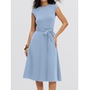 image:imageANRABESS Women Cap Sleeve Cocktail Party Semi Formal Midi Dress 2026 Summer Spring ALine Swing Wedding Guest Vintage DressesLight Blue