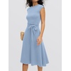 image:imageANRABESS Women Cap Sleeve Cocktail Party Semi Formal Midi Dress 2026 Summer Spring ALine Swing Wedding Guest Vintage DressesLight Blue