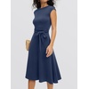image:imageANRABESS Women Cap Sleeve Cocktail Party Semi Formal Midi Dress 2026 Summer Spring ALine Swing Wedding Guest Vintage DressesNavy Blue