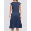 image:imageANRABESS Women Cap Sleeve Cocktail Party Semi Formal Midi Dress 2026 Summer Spring ALine Swing Wedding Guest Vintage DressesNavy Blue
