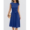image:imageANRABESS Women Cap Sleeve Cocktail Party Semi Formal Midi Dress 2026 Summer Spring ALine Swing Wedding Guest Vintage DressesRoyal Blue