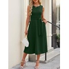 image:imageANRABESS Women Formal Sleeveless Midi Dress  Elegant Belted ALine Cocktail Wedding Guest Work Party SummerDark Green