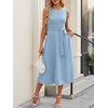 image:imageANRABESS Women Formal Sleeveless Midi Dress  Elegant Belted ALine Cocktail Wedding Guest Work Party SummerLight Blue