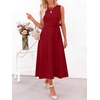 image:imageANRABESS Women Formal Sleeveless Midi Dress  Elegant Belted ALine Cocktail Wedding Guest Work Party SummerRed