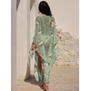 image:imageANRABESS Women Kaftan Moo Moos Dresses Floral Batwing Sleeve V Neck Beach Swimsuit Cover Up Caftan Maxi DressYellow Floral Green