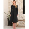 image:imageANRABESS Women Long Sleeve Midi Dress Crewneck Fall Fashion Casual Flowy ALine Long Dresses Vacation Outfit with PocketBlack