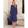 image:imageANRABESS Women Long Sleeve Midi Dress Crewneck Fall Fashion Casual Flowy ALine Long Dresses Vacation Outfit with PocketNavy Blue