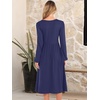 image:imageANRABESS Women Long Sleeve Midi Dress Crewneck Fall Fashion Casual Flowy ALine Long Dresses Vacation Outfit with PocketNavy Blue