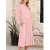 image:imageANRABESS Women Long Sleeve Midi Dress Crewneck Fall Fashion Casual Flowy ALine Long Dresses Vacation Outfit with PocketPink Round Dot