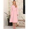 image:imageANRABESS Women Long Sleeve Midi Dress Crewneck Fall Fashion Casual Flowy ALine Long Dresses Vacation Outfit with PocketPink Round Dot