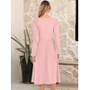 image:imageANRABESS Women Long Sleeve Midi Dress Crewneck Fall Fashion Casual Flowy ALine Long Dresses Vacation Outfit with PocketPink Round Dot