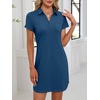 image:imageANRABESS Women Mini T Shirt Dress V Neck Short Sleeve with Pockets Soft Medium Stretch Trendy Summer Casual Beach VacationDeep Blue