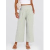 image:imageANRABESS Women Striped Gingham Wide Leg Palazzo Pants Casual Lounge Cropped PJ Bottoms Comfy Cute Plaid Pants with PocketsArmy Green White Stripe Stripe