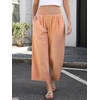 image:imageANRABESS Women Striped Gingham Wide Leg Palazzo Pants Casual Lounge Cropped PJ Bottoms Comfy Cute Plaid Pants with PocketsOrange White Plaid Stripe