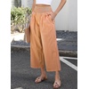 image:imageANRABESS Women Striped Gingham Wide Leg Palazzo Pants Casual Lounge Cropped PJ Bottoms Comfy Cute Plaid Pants with PocketsOrange White Plaid Stripe