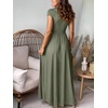 image:imageANRABESS Women Summer Deep V Neck Short Sleeve Dresses Slit Elegant Wedding Guest Formal Cocktail Evening Maxi Long DressArmy Green