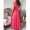 image:imageANRABESS Women Summer Deep V Neck Short Sleeve Dresses Slit Elegant Wedding Guest Formal Cocktail Evening Maxi Long DressShort Sleeve Pink