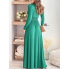image:imageANRABESS Women Summer Deep V Neck Short Sleeve Dresses Slit Elegant Wedding Guest Formal Cocktail Evening Maxi Long DressZlong Sleeve Blue Green
