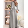 image:imageANRABESS Women Summer Deep V Neck Short Sleeve Dresses Slit Elegant Wedding Guest Formal Cocktail Evening Maxi Long DressZlong Sleeve Gray