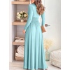 image:imageANRABESS Women Summer Deep V Neck Short Sleeve Dresses Slit Elegant Wedding Guest Formal Cocktail Evening Maxi Long DressZlong Sleeve Light Blue