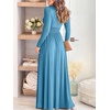 image:imageANRABESS Women Summer Deep V Neck Short Sleeve Dresses Slit Elegant Wedding Guest Formal Cocktail Evening Maxi Long DressZlong Sleeve Sky Blue