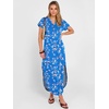 image:imageANRABESS Women Summer Maxi Dress Casual Short Sleeve V Neck Button Up Loose Split Travel Dresses 2026 Beach Vacation SundressBlue Pink Floral