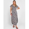 image:imageANRABESS Women Summer Maxi Dress Casual Short Sleeve V Neck Button Up Loose Split Travel Dresses 2026 Beach Vacation SundressNavy Blue Pink Floral