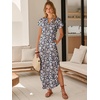 image:imageANRABESS Women Summer Maxi Dress Casual Short Sleeve V Neck Button Up Loose Split Travel Dresses 2026 Beach Vacation SundressNavy Blue Pink Floral